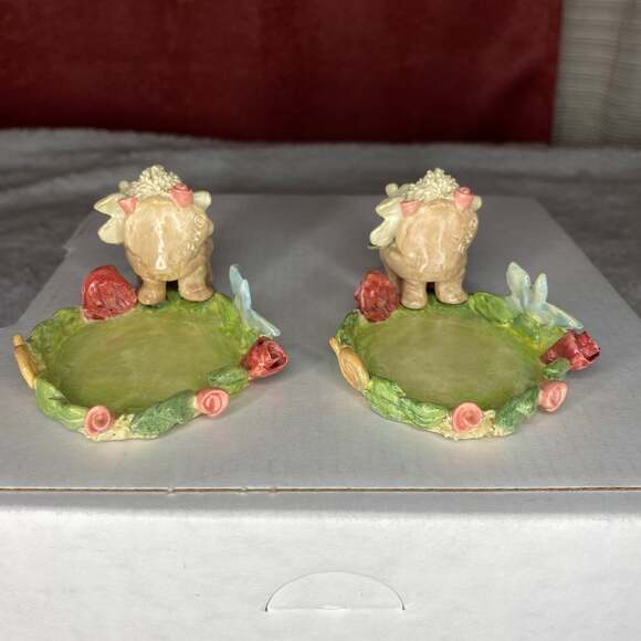 VINTAGE Mini Fairy Candle Holders 2 set fairycore MIDWEST IMPORTS Small fairie - Picture 4 of 9